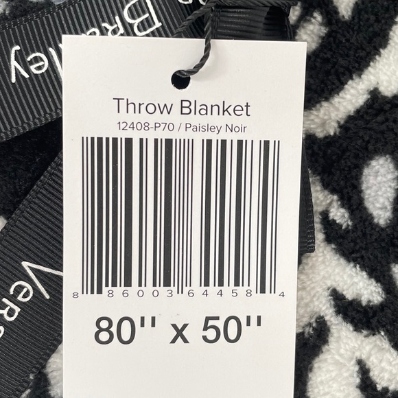 Vera Bradley Bedding Vera Bradley Paisley Noir Throw Blanket Black